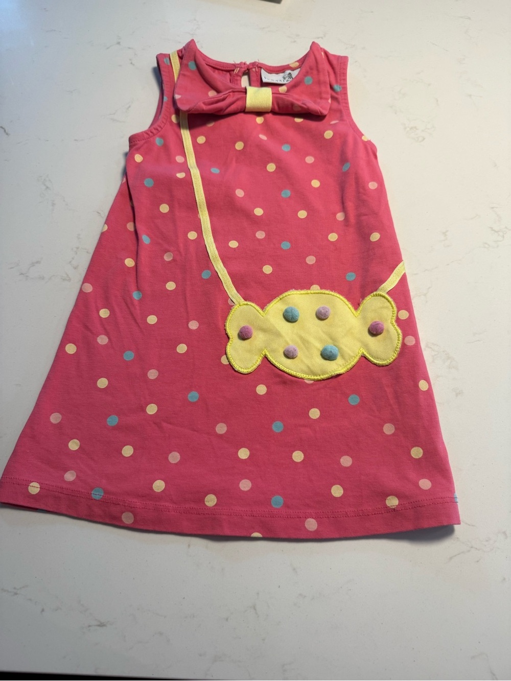 Pink Polka Dot Bow dress